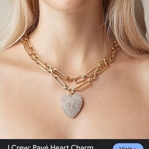 J. Crew Gold and Silver Layered Necklace with Heart Pendant